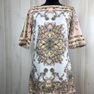 Scarlett Sheath Dress Size 4 Pink Gold Design